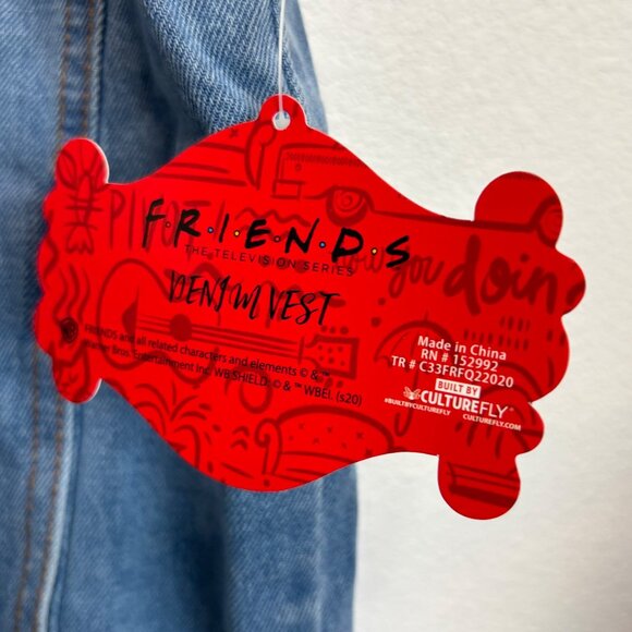 NWT Friends TV Series Denim Vest "You're My Lobster" Graphic Large Culturefly - Picture 3 of 8